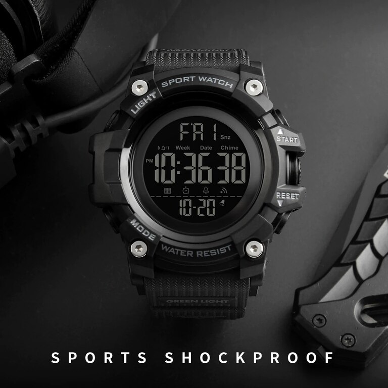 SKMEI 1384 Men Sports Watches Countdown Double Time Watch Alarm Chrono Digital Wristwatches